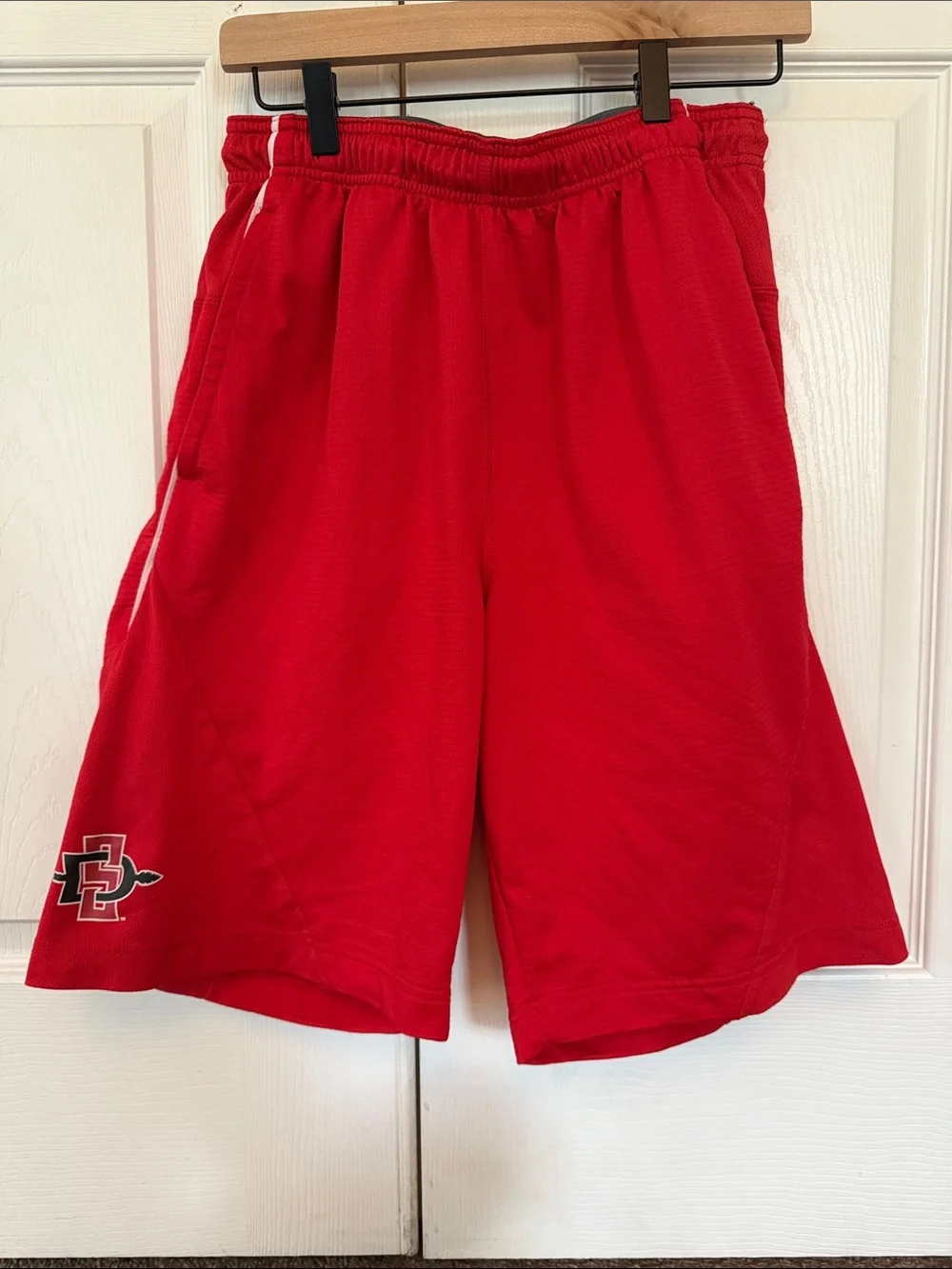 Nike Red Men's Athletic Shorts with SDSU Logo